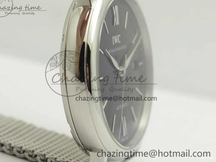 MIROTIME 0225 FastDry Portofino IW356501 SS V3 MK 1:1 Best Edition Black Dial On SS Mesh Bracelet MIYOTA 7195